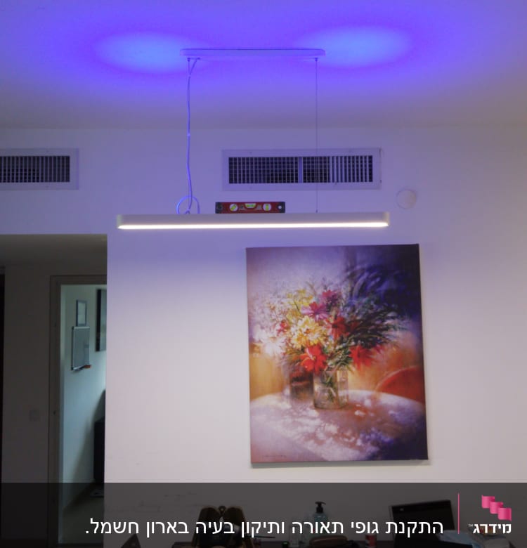 תיק כלים של חשמלאי עם סולם ומנורה תלויה